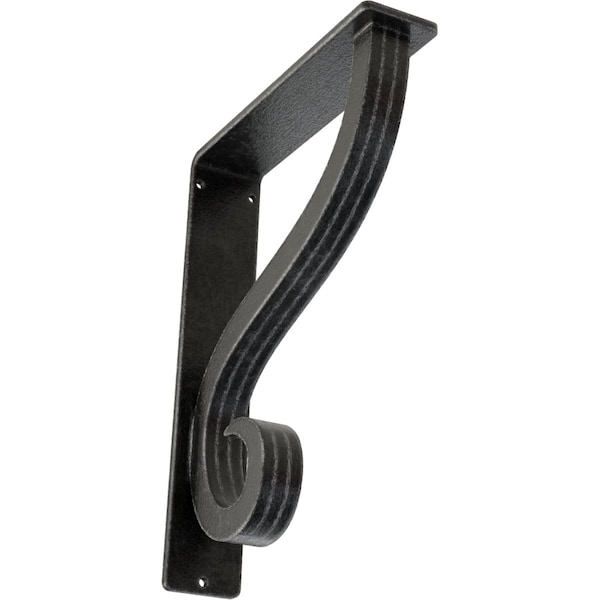 Ekena Millwork Ashford Triple, Wrought Iron Bracket, (Triple center brace), Antiqued Pewter 2"W x 7 1/2"D x 10"H BKTM02X07X10TASAPW - main